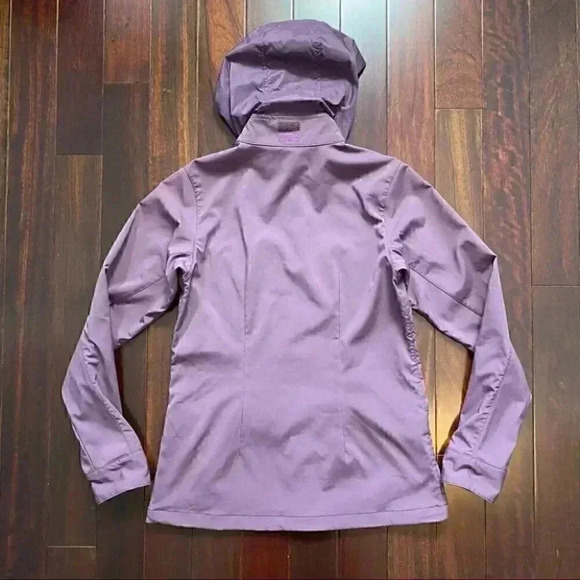 Eddie Bauer Softshell Utility Jacket Hooded Trench Coat Spring Fall Purple XS - Picture 14 of 15